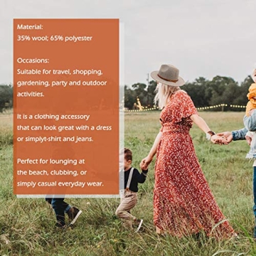 Stylish Wool Wide Brim Fedora Hat for Women