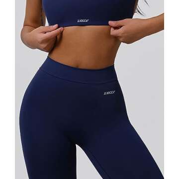 Zioccie Womens V-Back Scrunch Butt Lifting Leggings Buttery Soft High Waisted Booty Tights Workout Gym Yoga Pants (Navy Blue, Small)