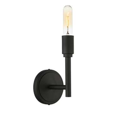 Phansthy Modern Minimalist Industrial Wall Sconce Set of 2, Matte Black Simplicity Wall Sconce Lighting Bathroom Vanity Light 2 Pack (Matte Black)