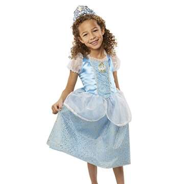 Disney Princess Cinderella Costume, Sing & Shimmer Musical Sparkling Dress, Sing-A-Long to “A Dream is A Wish Your Heart Makes” Perfect for Party, Halloween or Dress Up [Amazon Exclusive]