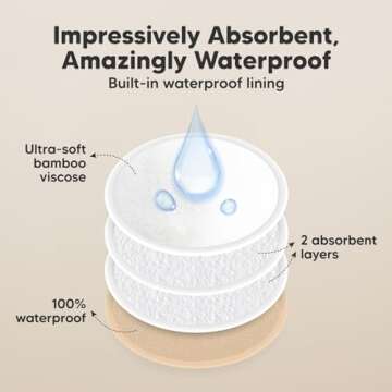 KeaBabies Reusable Nursing Pads for Breastfeeding and 14-Pack Nursing Pads - Breastfeeding Pads - Washable Breast Pads for Breastfeeding - Natural Maternity Pads - Reusable Nipple Pads