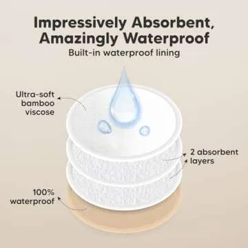 KeaBabies Reusable Nursing Pads for Breastfeeding and 14-Pack Nursing Pads - Breastfeeding Pads - Washable Breast Pads for Breastfeeding - Natural Maternity Pads - Reusable Nipple Pads