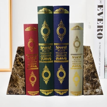 Premium Marble Bookends Set for Home or Office Decor