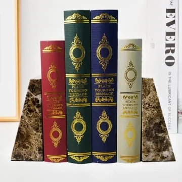 Premium Marble Bookends Set for Home or Office Decor