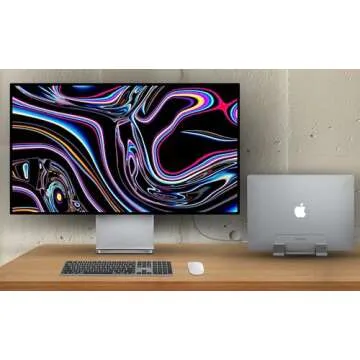 Psitek Aluminum Dual Vertical Laptop Stand Dock Holder, Supports 2 Devices, Adjustable Slot Width 15...