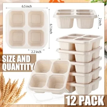 Ziliny 12 Pcs Snack Containers for Meal Prep & Travel