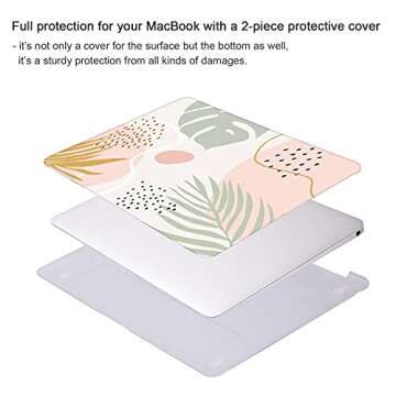 iCasso for MacBook Air 13 Inch Case 2022 2021-2018 Release A2337 M1 A1932 A2179 with Retina Display Touch ID, Protective Hard Shell Case and Keyboard Cover for MacBook Air 13 - Morandi