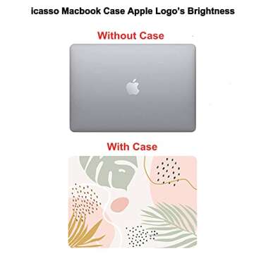 iCasso for MacBook Air 13 Inch Case 2022 2021-2018 Release A2337 M1 A1932 A2179 with Retina Display Touch ID, Protective Hard Shell Case and Keyboard Cover for MacBook Air 13 - Morandi