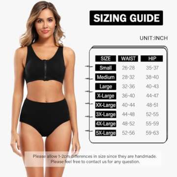 Molasus Women's Soft Cotton Underwear Briefs High Waisted Postpartum Panties Ladies Full Coverage Plus Size Underpants Black,Small