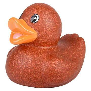 The Dreidel Company Glitter Rubber Duck Toy Assortment Duckies for Kids, Bath Birthday Gifts Baby Showers Summer Beach and Pool Activity, 2" (5-Pack)
