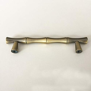 haowei Bamboo Pull 6 Pcs Zinc Alloy Dresser Drawer HandleCabinet Cupboard Closet Door Pulls Decorative Furniture Accessories Knob (Hole spacing 96mm)