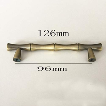haowei Bamboo Pull 6 Pcs Zinc Alloy Dresser Drawer HandleCabinet Cupboard Closet Door Pulls Decorative Furniture Accessories Knob (Hole spacing 96mm)