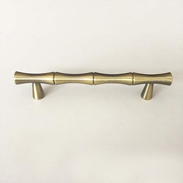 haowei Bamboo Pull 6 Pcs Zinc Alloy Dresser Drawer HandleCabinet Cupboard Closet Door Pulls Decorative Furniture Accessories Knob (Hole spacing 96mm)