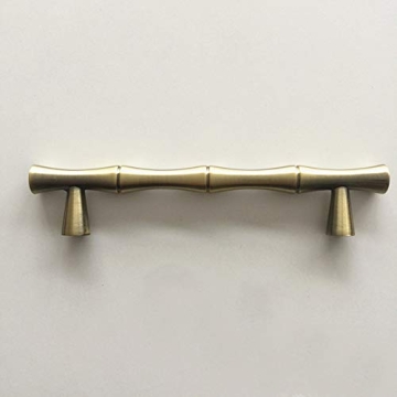 haowei Bamboo Pull 6 Pcs Zinc Alloy Dresser Drawer HandleCabinet Cupboard Closet Door Pulls Decorative Furniture Accessories Knob (Hole spacing 96mm)