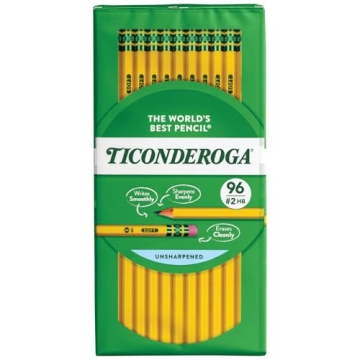 Ticonderoga Wood-Cased Pencils 96 Count Smooth Writing