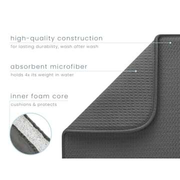 S&T INC. XL Dish Drying Mat - Highly Absorbent Microfiber