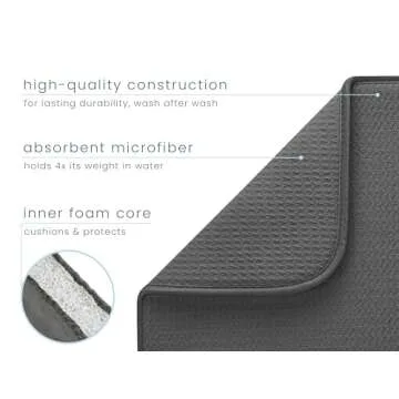 S&T INC. XL Dish Drying Mat - Highly Absorbent Microfiber