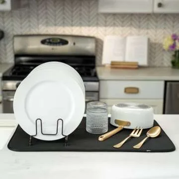 S&T INC. XL Dish Drying Mat - Highly Absorbent Microfiber