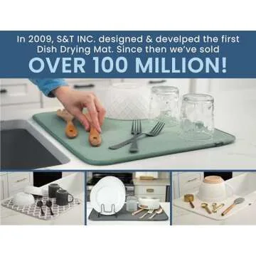 S&T INC. XL Dish Drying Mat - Highly Absorbent Microfiber