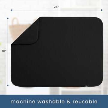 S&T INC. XL Dish Drying Mat - Highly Absorbent Microfiber