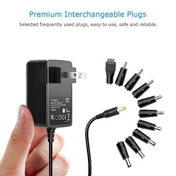 Belker 12V 3A 2.5A AC DC Power Adapter Supply Cord Wall Charger for 12 Volt Electronics - 3000mA Max.