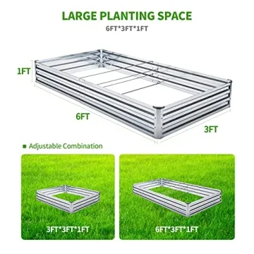 Veezyo 6'x3' Galvanized Raised Garden Bed Kit - 2pcs