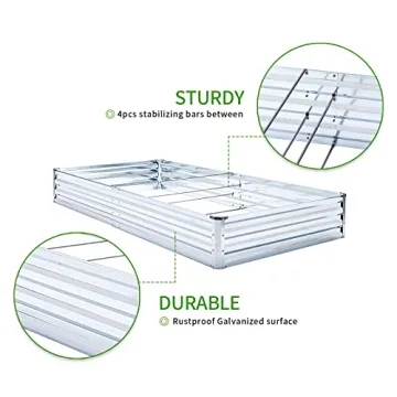 Veezyo 6'x3' Galvanized Raised Garden Bed Kit - 2pcs