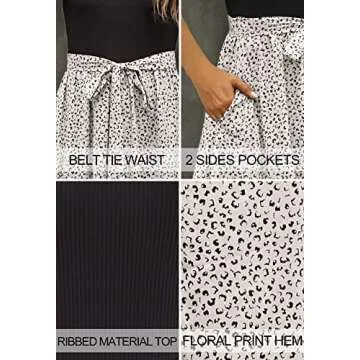 Zattcas Women Summer Short Sleeve Ribbed Midi Dress with Pockets Casual Work Dress Black L