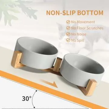Ceramic Dog Cat Bowls 28OZ with Anti-Slip Stand