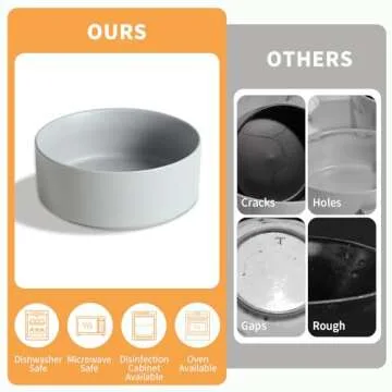 Ceramic Dog Cat Bowls 28OZ with Anti-Slip Stand