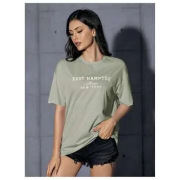 Verdusa Women’s Mint Green Oversized Graphic Tee