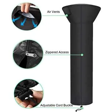 SIRUITON Patio Heater Covers - Waterproof, UV & Wind Resistant