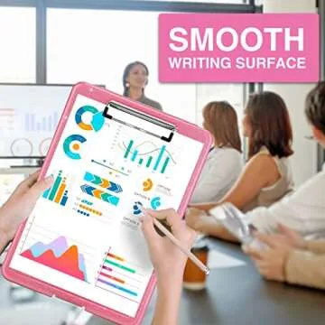 Sooez Glitter Clipboard with Storage, Cute Clip Boards 8.5x11 with Storage, Sparkle Plastic Clipboard Folder for Women, Nurse Accessories Essentials, Office & School Supplies, Letter Size A4, Rose Red