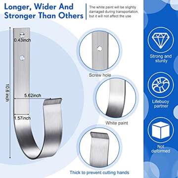 Shappy 15 M/50 Ft Hollow Braided Polypropylene Rope Heaving Line with Spring Hook for Ring Buoy Bracket Pool Life Preserver Ring Rope (White)