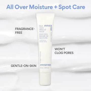 innisfree Bija Cica Rescue Balm with Squalane, Korean Moisturizing Balm Helps Soothe Skin and Improve Uneven Texture (Packaging May Vary)