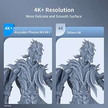 ANYCUBIC Photon M3 Resin 3D Printer, 7.6'' LCD SLA UV 3D Resin Printer with 4K+ Monochrome Screen, Protective Film, Fast Printing, Max Printing Size 7.08'' x 6.45'' x 4.03''