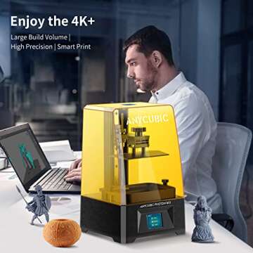 ANYCUBIC Photon M3 Resin 3D Printer, 7.6'' LCD SLA UV 3D Resin Printer with 4K+ Monochrome Screen, Protective Film, Fast Printing, Max Printing Size 7.08'' x 6.45'' x 4.03''