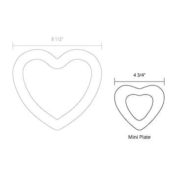 UPware Heart Shaped Dessert Plates for Romantic Occasions