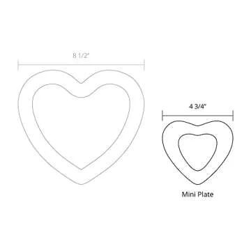 UPware Heart Shaped Dessert Plates for Romantic Occasions