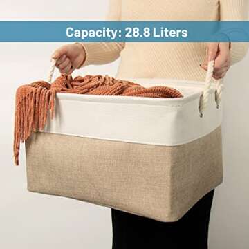 HOdo Home Storage Bins: Collapsible Canvas Baskets with Drawstring Closure