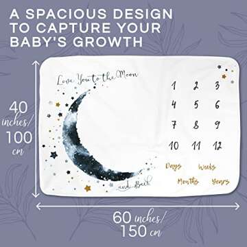 Luka&Lily Baby Milestone Blanket 60"x40" Moon Design