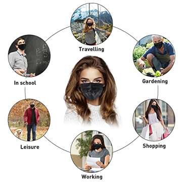 akgk 50Pcs 3 Ply Disposable Face Masks - Comfortable Protection