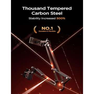 LISEN Tablet Stand Phone Holder iPad Holder for Desk Mount[Ultra Sturdy] 2 Clamps Kindle Holder for Bed Gooseneck Phone Tablet Holder Mount Phone Stand fits iPhone iPad Mini 7 Kindle 4-13" Device