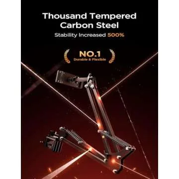 LISEN Tablet Stand Phone Holder iPad Holder for Desk Mount[Ultra Sturdy] 2 Clamps Kindle Holder for Bed Gooseneck Phone Tablet Holder Mount Phone Stand fits iPhone iPad Mini 7 Kindle 4-13" Device