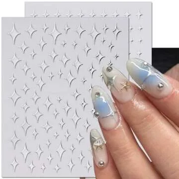 Liquid Metallic Mirror Silver Nail Stickers for Nail Art