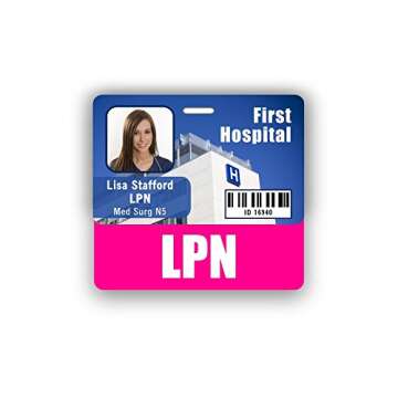 LPN Badge Buddy Horizontal w/Height & Weight Conversion Charts (Pink)