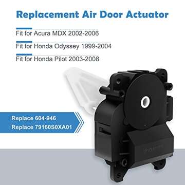 ECCPP Heater Air Blend Door Actuator fit for Honda for Odyssey 1999-2004,for Honda for Pilot 2003-2008 Hvac Heater Blend Door Actuator Replace 604-946 79160S0XA01