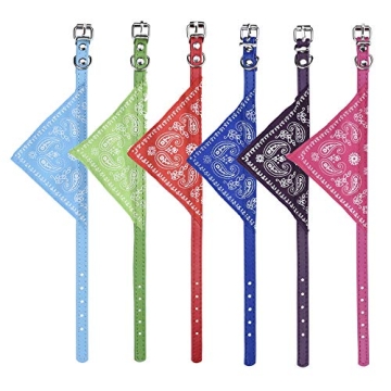 Stylish Cosmos Pet Bandana Set - 6 Adjustable Dog & Cat Collars