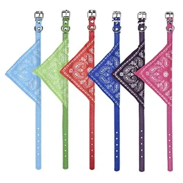 Stylish Cosmos Pet Bandana Set - 6 Adjustable Dog & Cat Collars