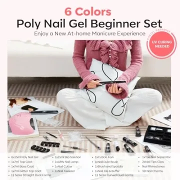Modelones Poly Gel Nail Kit with 48W Lamp & 6 Colors